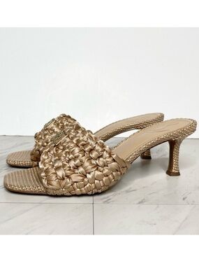 Sam Edelman Paisley Tan Square Toe Kitten Heel Mule 10M